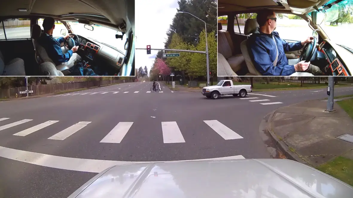 Signs Signals and Lanes Traffic signal on driving test, turn right on red